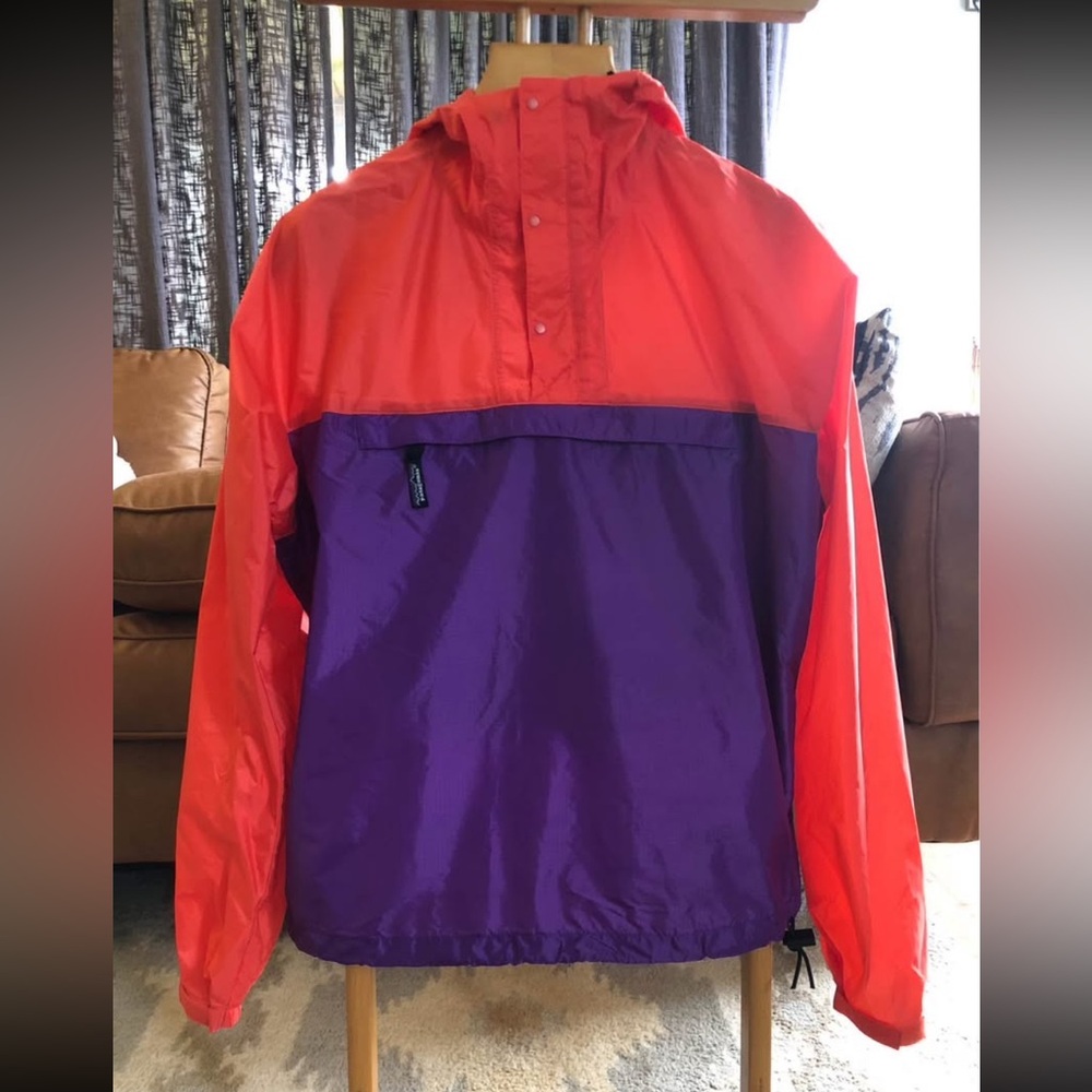 Vintage Patagonia Hooded Windbreaker Pullover Red Purple Sz Small